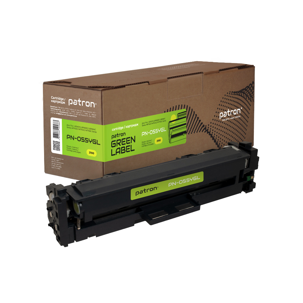Картридж Patron Canon 055 yellow Green Label (PN-055YGL) - изображение 1