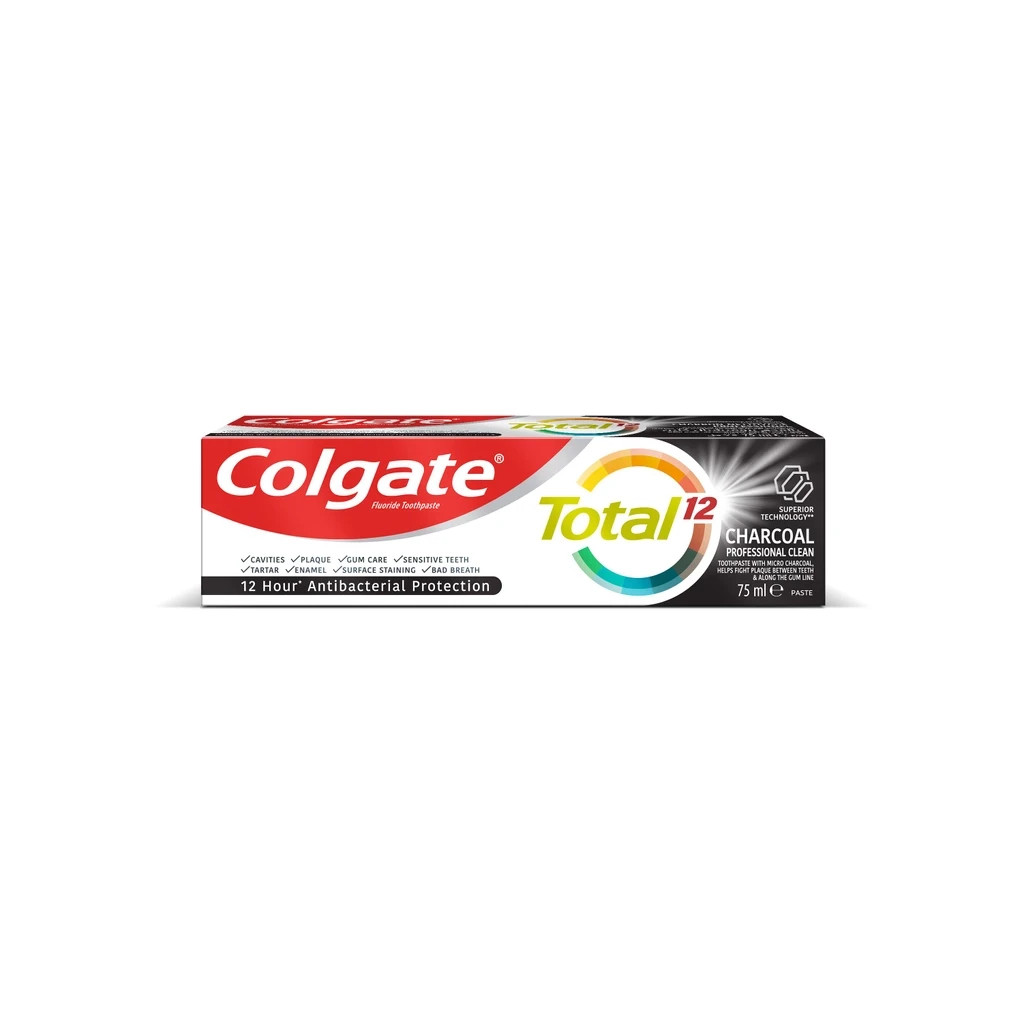 Зубна паста Colgate Total Charcoal & Clean Антибактеріальна з активованим вугіллям 75 мл (6920354829406) - зображення 2