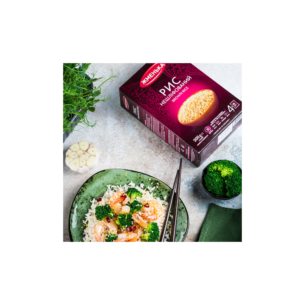 Крупа Жменька Рис нешліфований в пакетиках для варки 4х50 г (4820152182111) - изображение 2