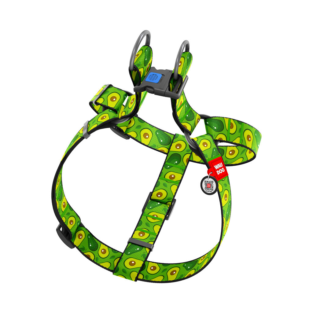 Шлея для собак WAUDOG Nylon з QR паспортом "Авокадо" пластиковий фастекс XL (324-0048) - зображення 2