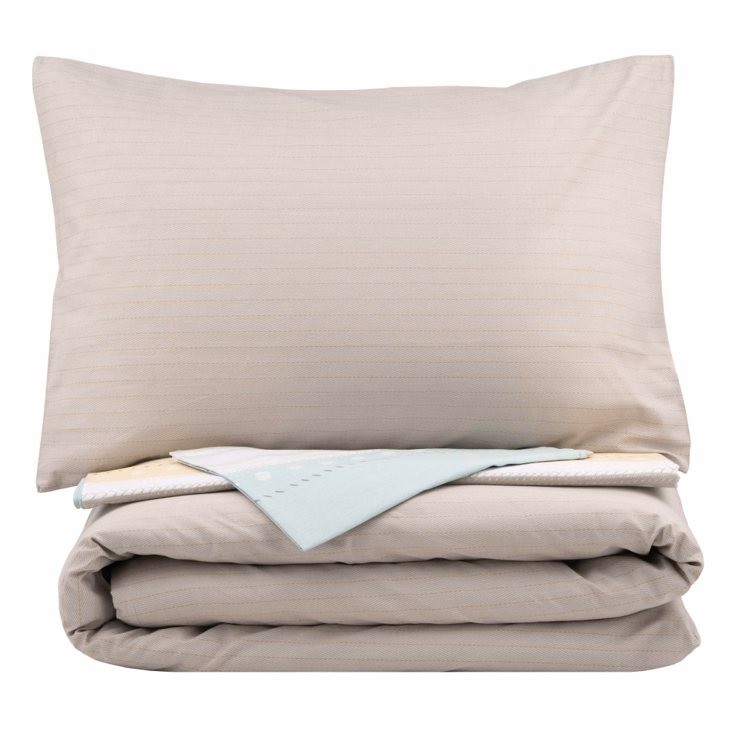 Постільна білизна Ardesto Gloria сатин смужки, коричневий полуториний євро 160х220 (ART1622RB) - зображення 2