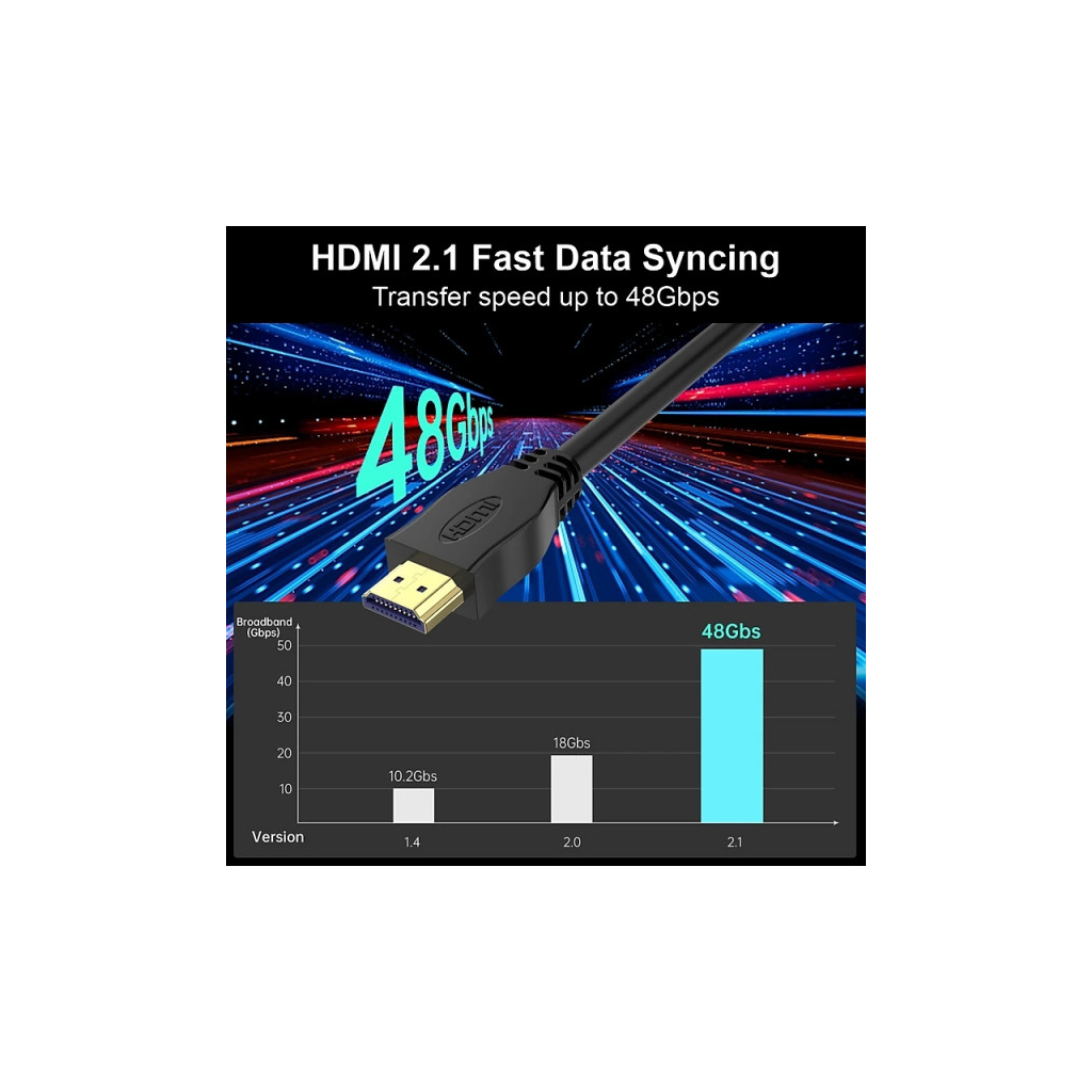Кабель мультимедійний HDMI M to HDMI M 5.0m V2.1 8K 4K120Hz Choetech (XHH-TP21-BK) - зображення 4