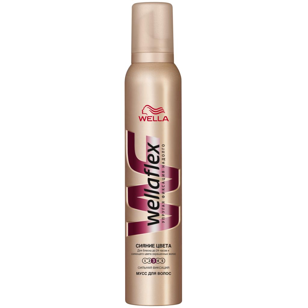 Мус для волосся WellaFlex Сияние цвета Сильная фиксация 200 мл (4056800195800) - зображення 1