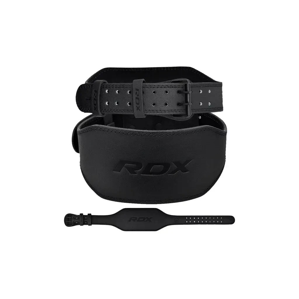 Атлетичний пояс RDX 6 шкіряний Full Black S (WBS-6FB-S) - зображення 1
