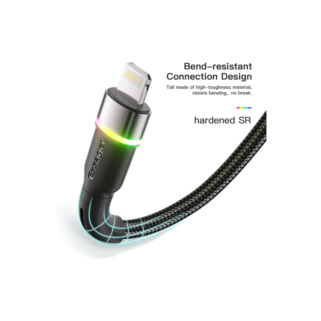 Дата кабель USB 2.0 AM to Lightning 1.0m 2.4A black Essager (EXCL-XCD01) - picture 9