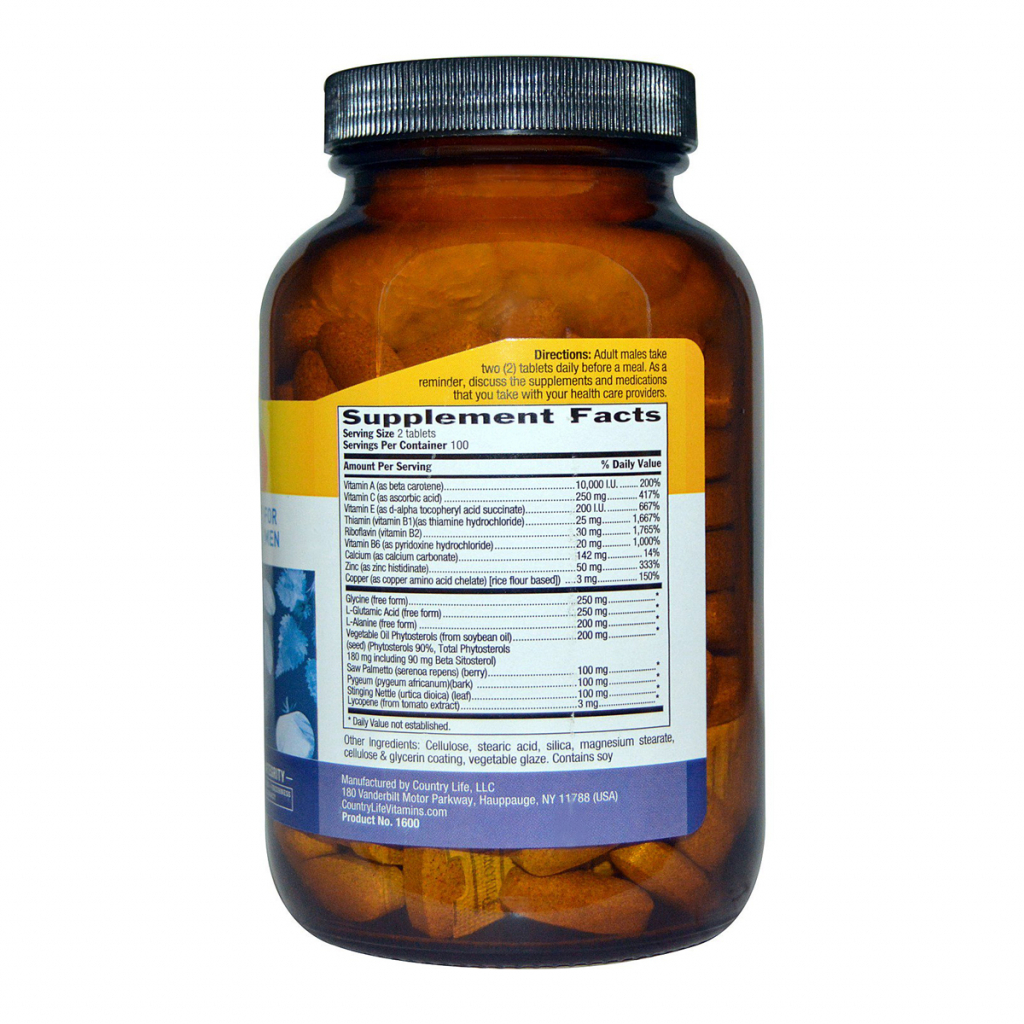 Вітамінно-мінеральний комплекс Country Life Мультивітаміни та Мінерали для Чоловіків, Max for Men, 120 т (CLF-08136) - зображення 2