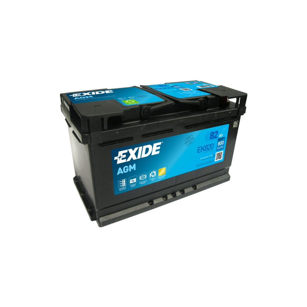 Акумулятор автомобільний EXIDE START-STOP AGM 82Ah Ев (-/+) (800EN) (EK820) - зображення 1