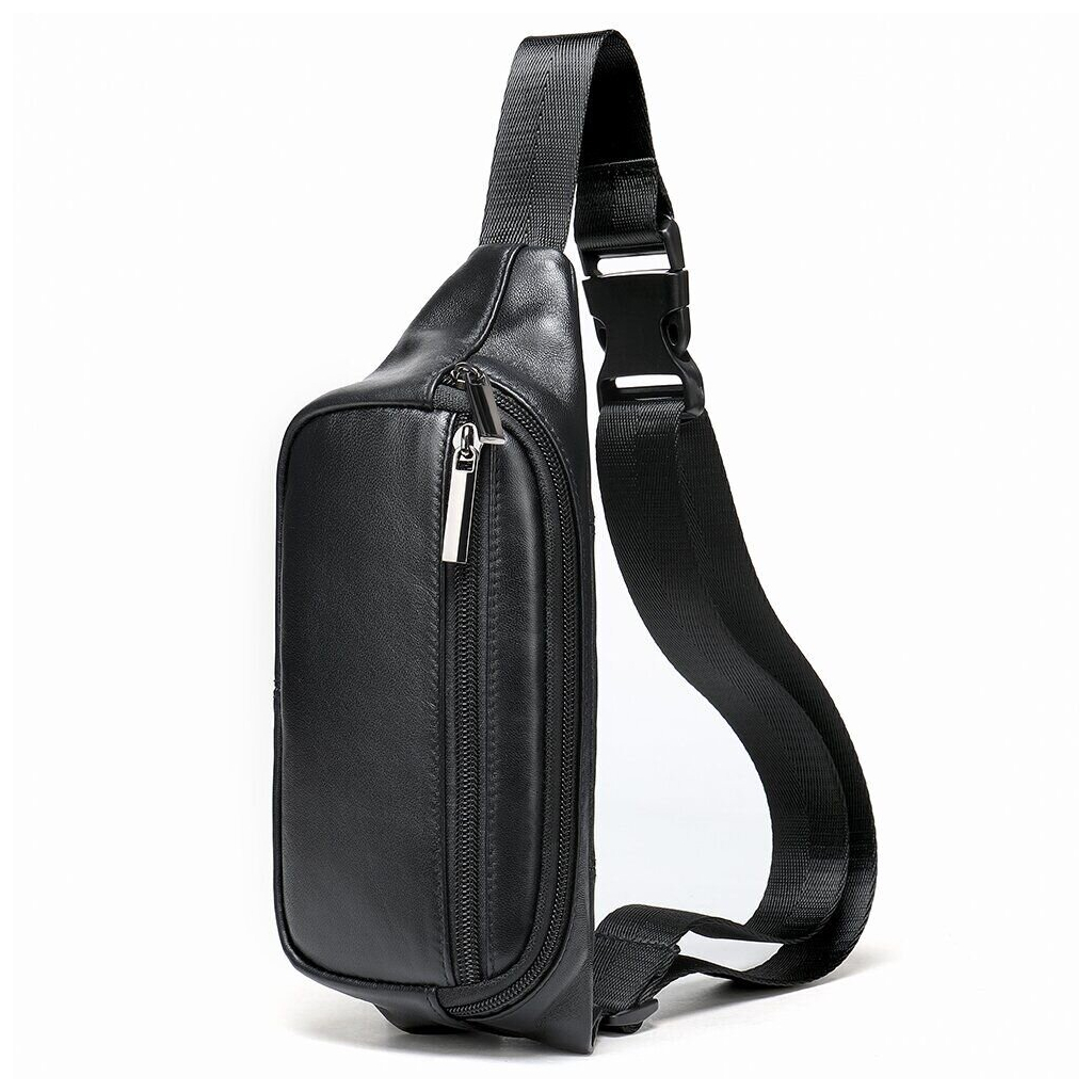 Сумка Vintage Бананка зі шкіри Чорна (14999) - зображення 6