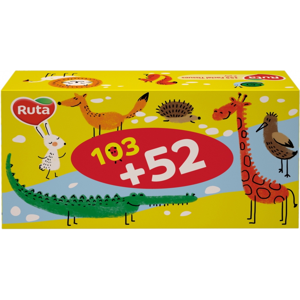 Серветки косметичні Ruta Kids 2 шари 155 аркушів (4820023748422) - зображення 1