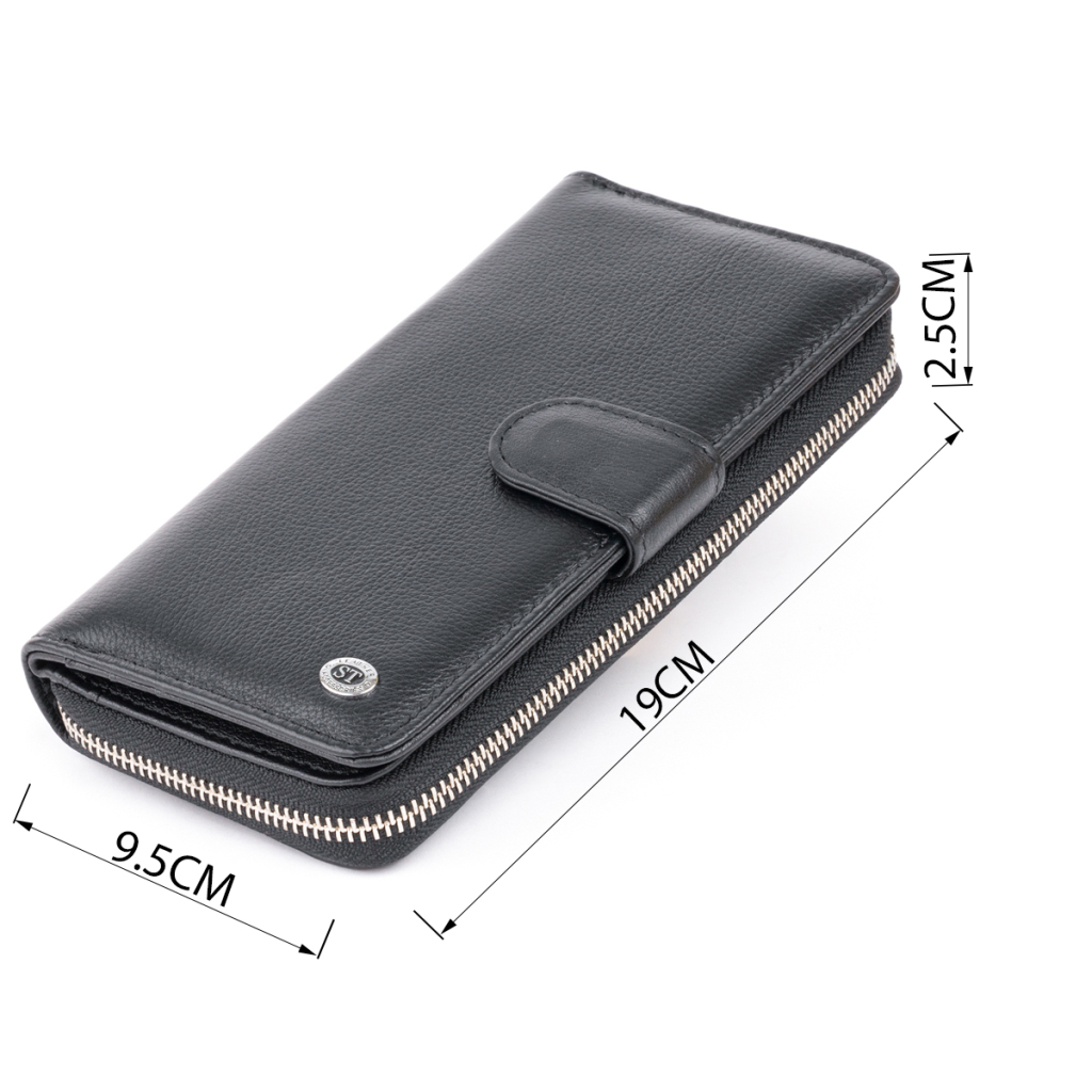 Гаманець ST Leather Зі шкіри унісекс Чорний (19300) - изображение 3