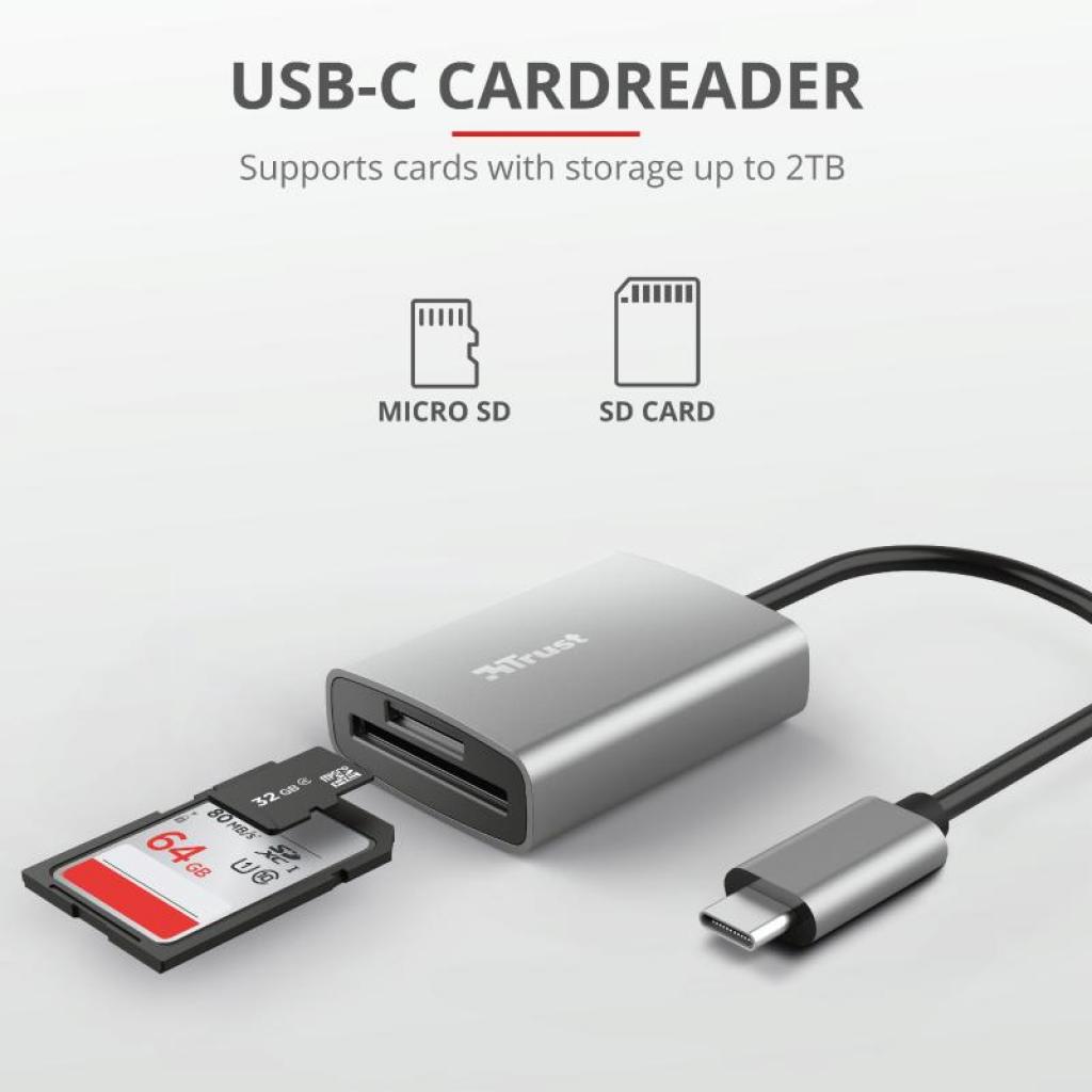 Зчитувач флеш-карт Trust DALYX FAST USB-C ALUMINIUM (24136_TRUST) - изображение 6