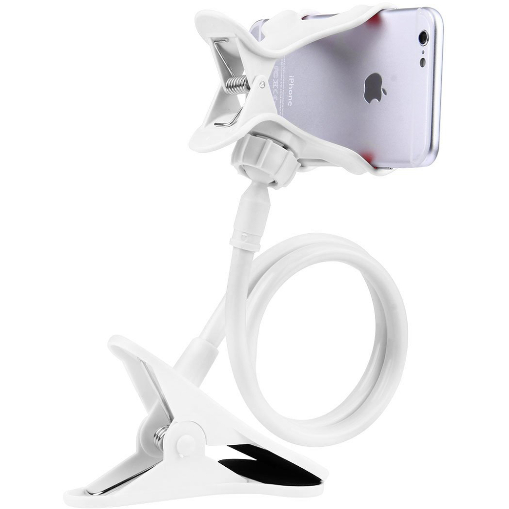 Тримач для смартфонів XoKo прищепка, гнучкий, 65 см, білий (XK-RM-C20-WHT) - зображення 3