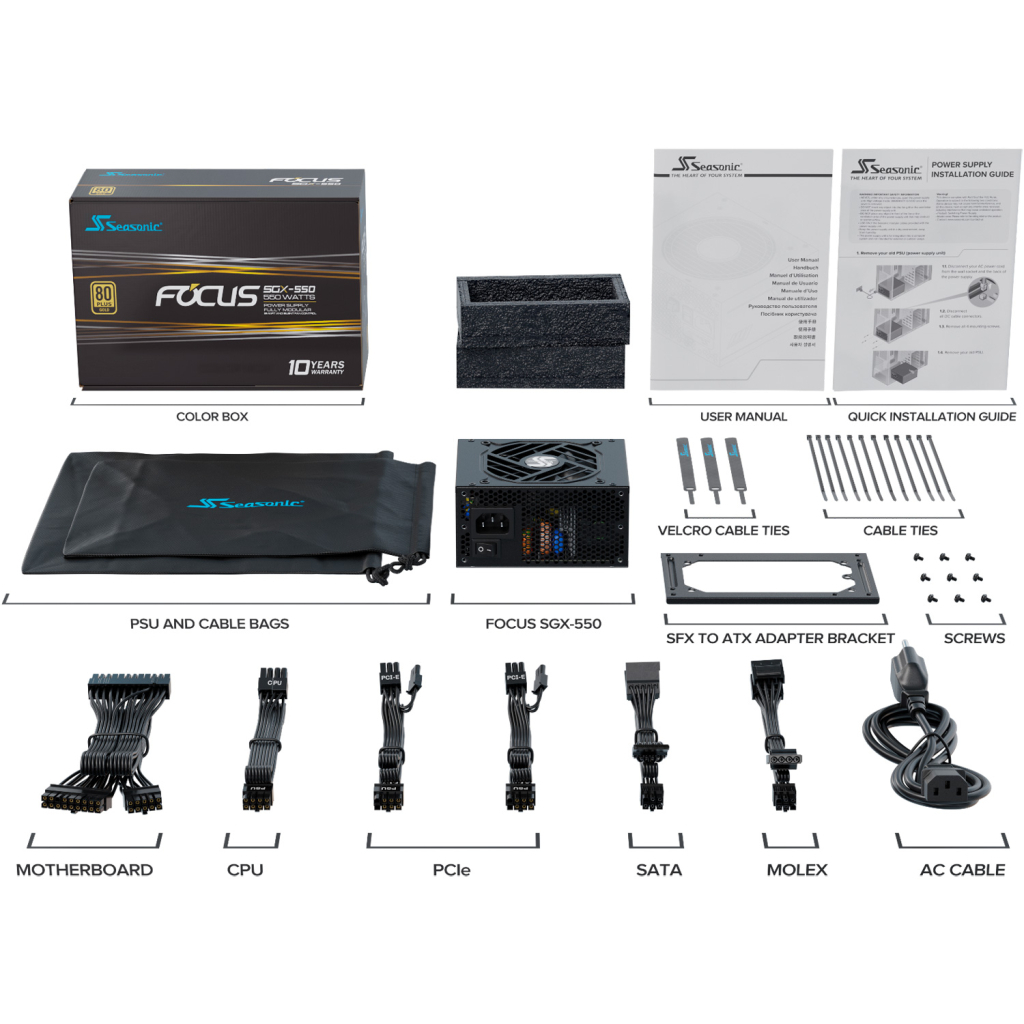 Блок живлення Seasonic 750W FOCUS SGX-750 (SFX) (Y7751GXSFS) - изображение 8