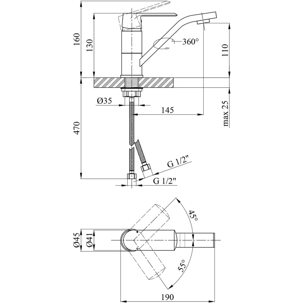 Змішувач Kroner Armada-C011 (CV024310) - изображение 7