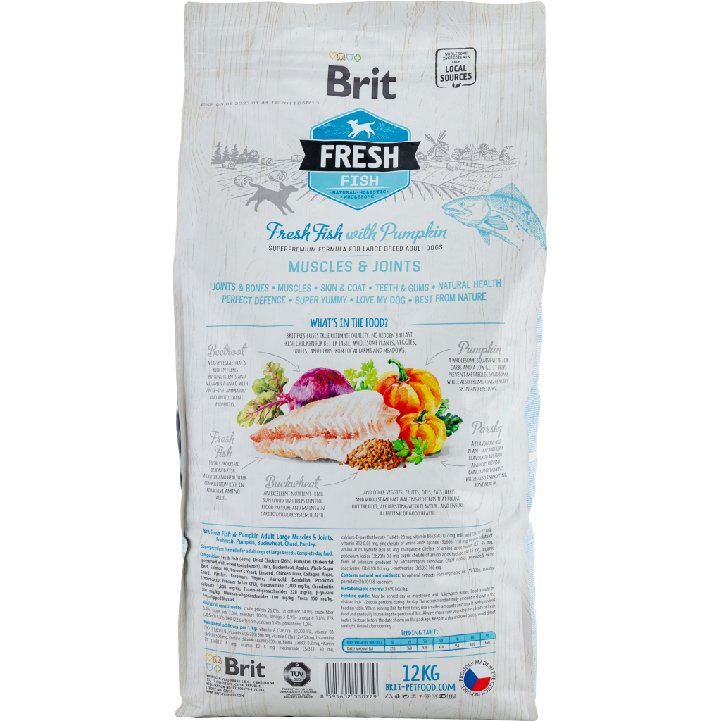 Сухий корм для собак Brit Fresh Fish/Pumpkin Adult Large 12 кг (8595602530779) - зображення 2