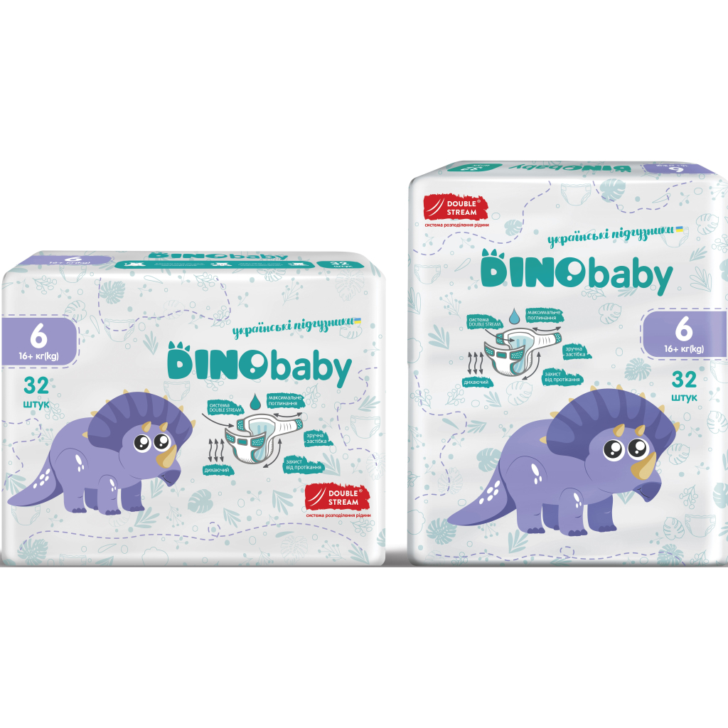 Підгузки Dino Baby Розмір 6 (16+ кг) 32 шт (4823098413240) - зображення 3