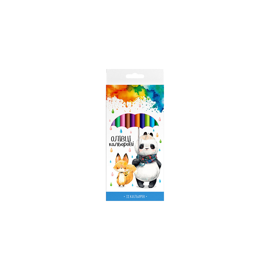 Олівці кольорові Школярик Тригранні 12 кольорів (139SH-12) - зображення 1