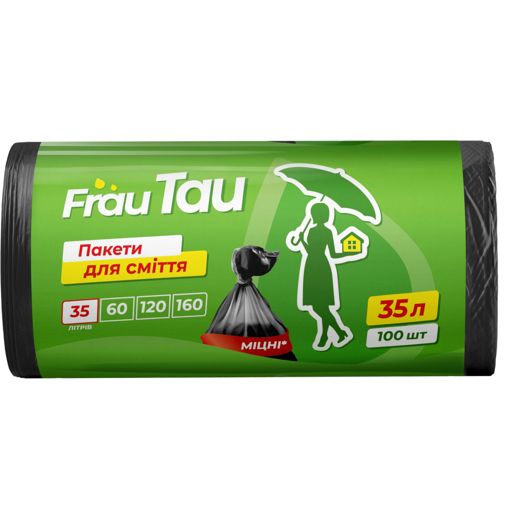 Пакети для сміття Frau Tau Чорні 35 л 100 шт. (4820195508190) - зображення 1