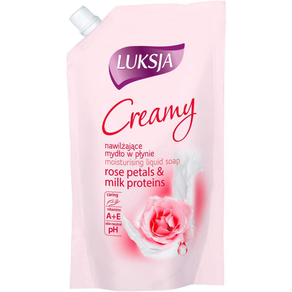 Рідке мило Luksja Creamy Rose Petal & Milk Proteins Refill 400 мл (5900998000417) - зображення 1