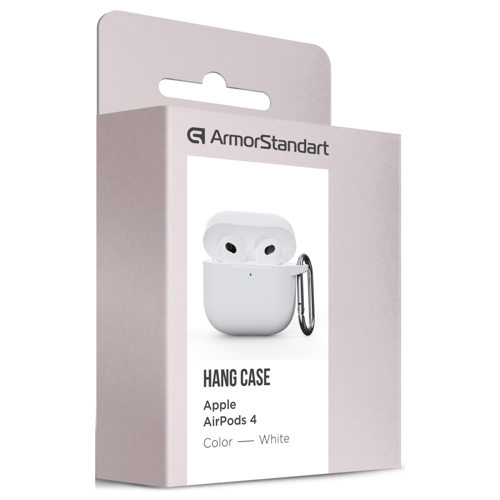 Чохол для навушників Armorstandart Hang Case для Apple AirPods 4 White (ARM81295) - зображення 3