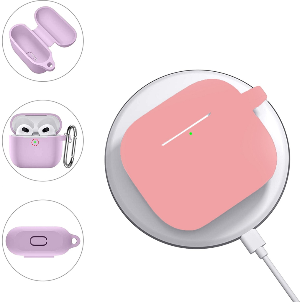 Чохол для навушників BeCover Silicon для Apple AirPods (3nd Gen) Grapefruit-Pink (707231) - зображення 4