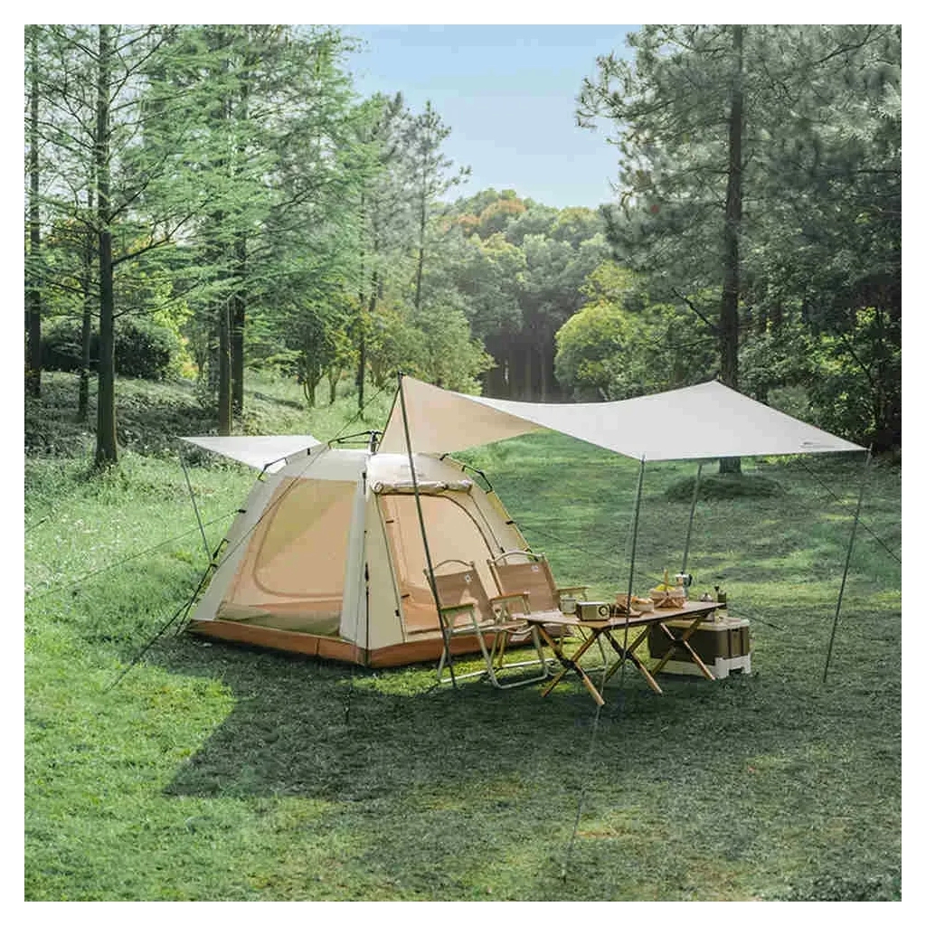 Намет Naturehike тримісний автоматичний із тентом Ango Picnic CNK2450WS021, коричневий (6976023922817) - зображення 5