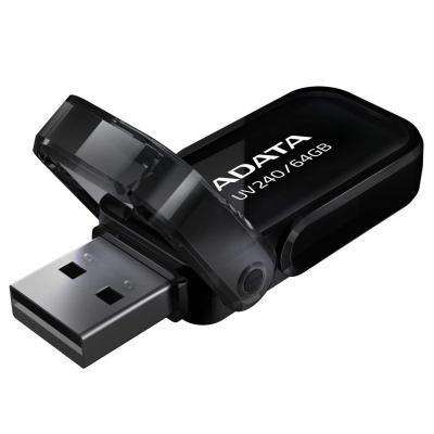 USB флеш накопичувач ADATA 64GB UV240 Black USB 2.0 (AUV240-64G-RBK) - зображення 2