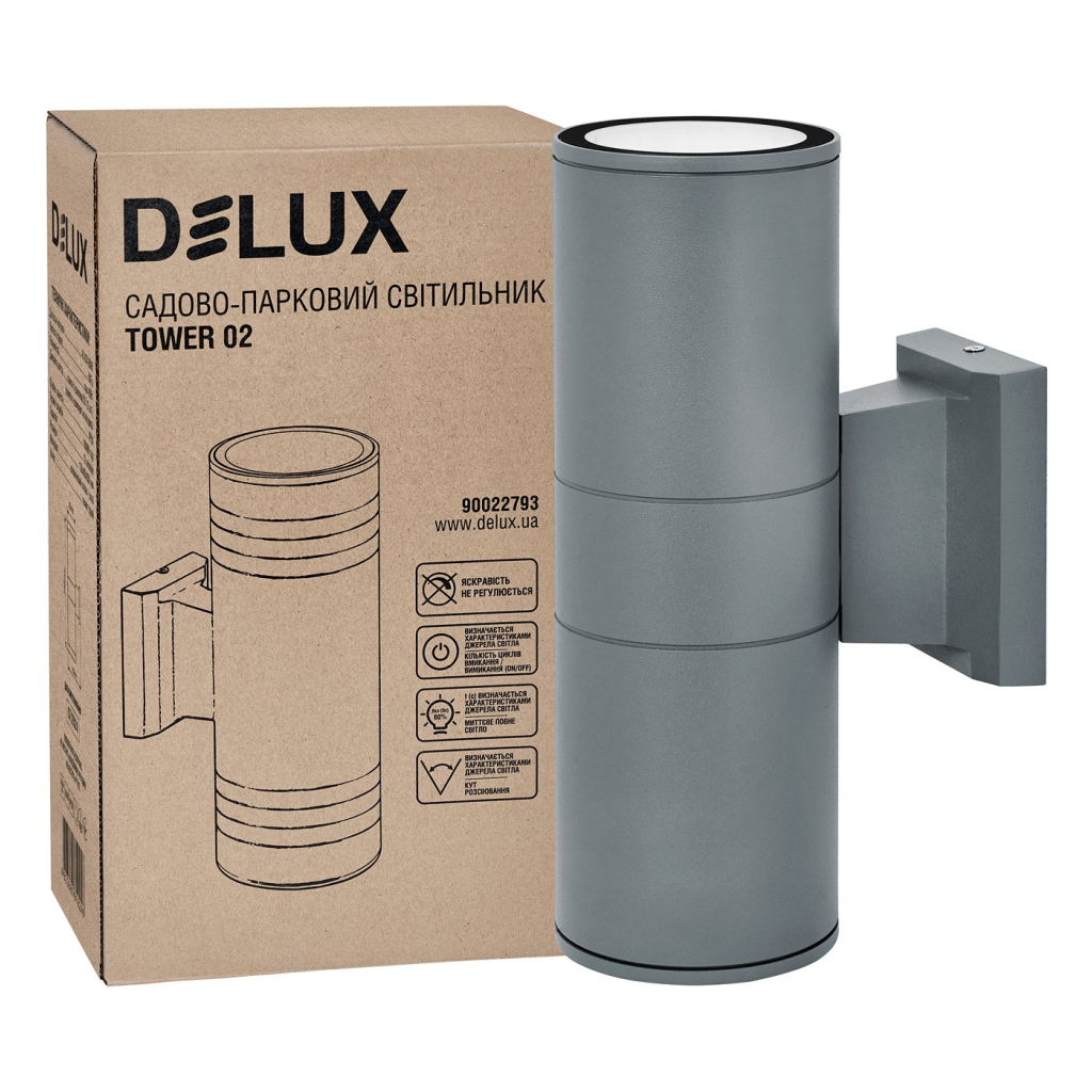 Світильник Delux TOWER 02 2*E27 IP56 (90022793) - зображення 3