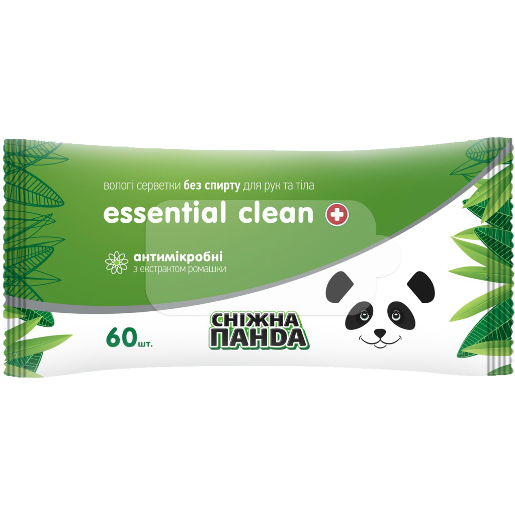 Вологі серветки Сніжна Панда Essential Clean Ромашка 60 шт. (4820183970558) - зображення 1