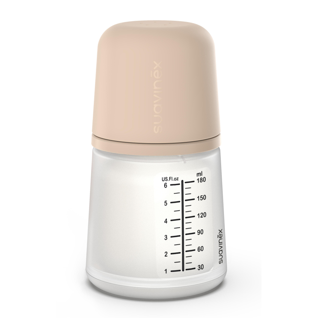 Пляшечка для годування Suavinex Zero. Zero Beige 180 мл, повільний потік (308413) - изображение 2