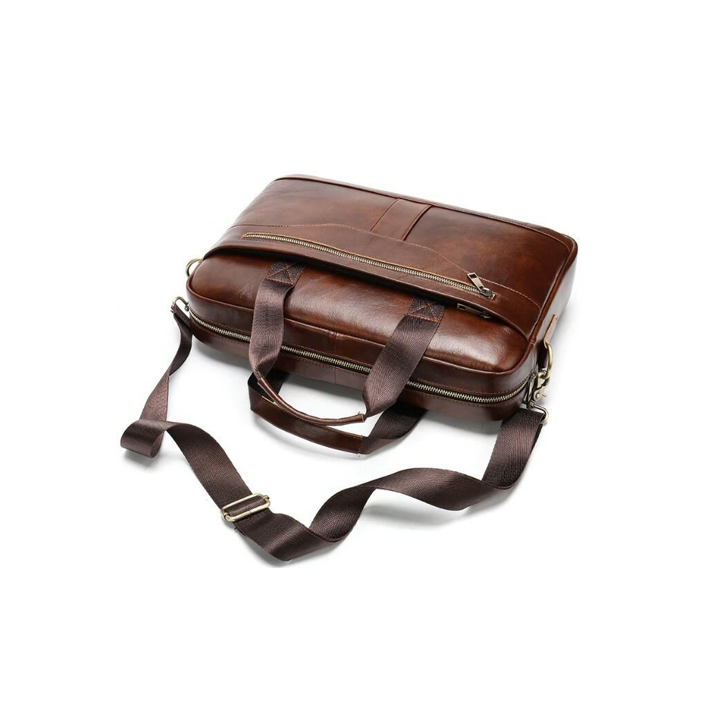 Сумка Vintage Чоловіча з зернистої шкіри Коричнева (14837) - зображення 12