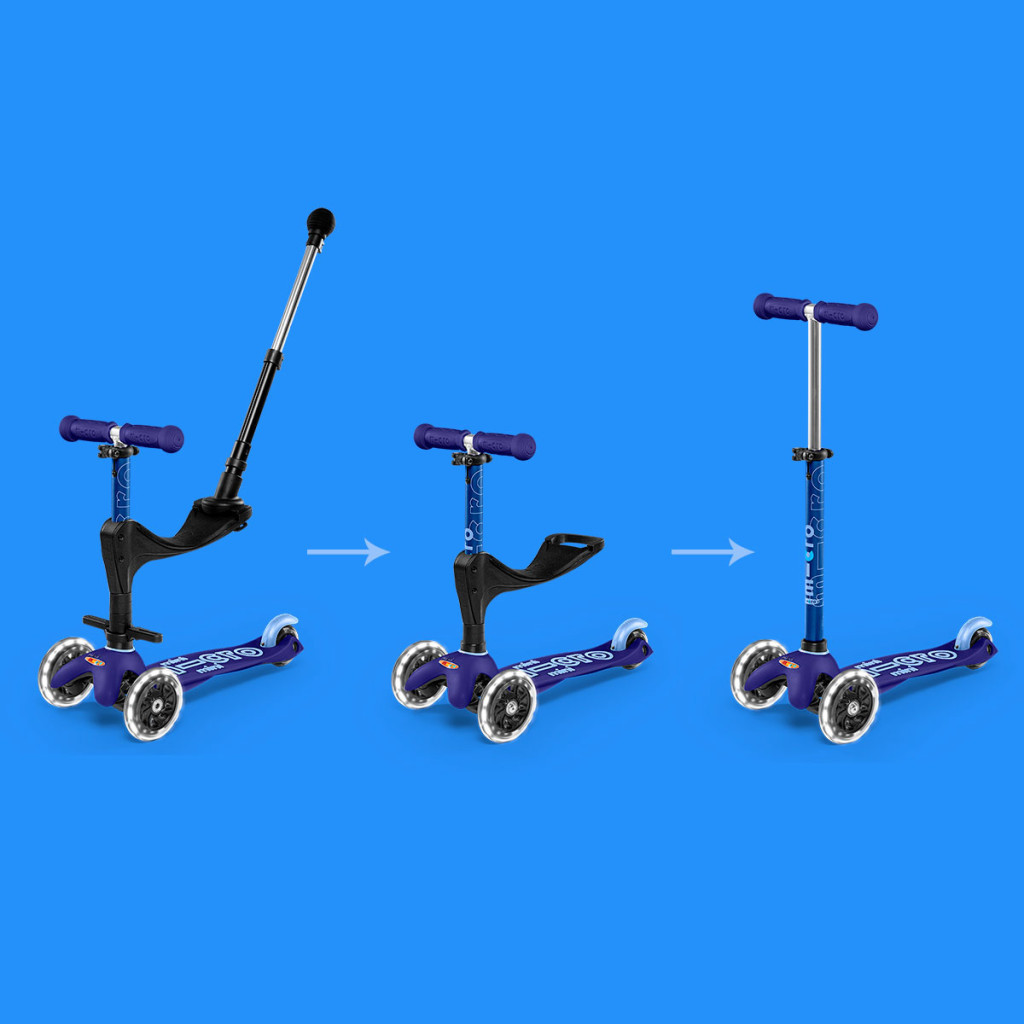 Самокат Micro Mini 3in1 Deluxe Plus LED Blue (MMD145) - зображення 11