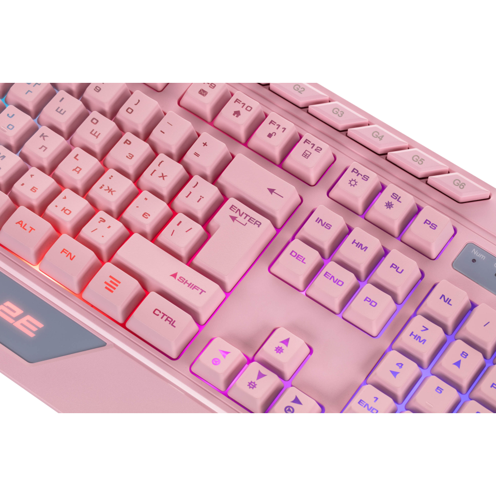 Клавіатура 2E Gaming KG315 RGB USB UA Pink (2E-KG315UPK) - зображення 6
