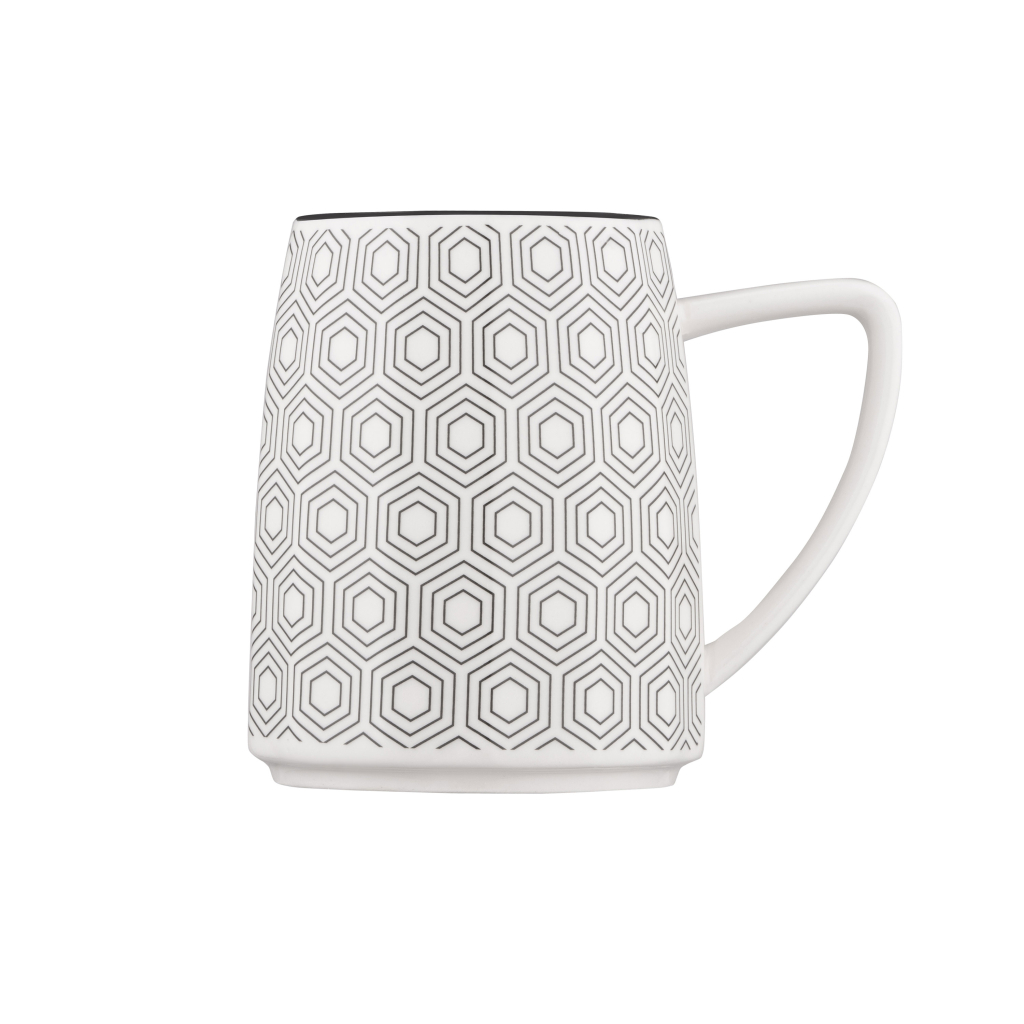 Чашка Ardesto Lamberto, 360мл, порцеляна, біло-сіра (AR3051) - зображення 3