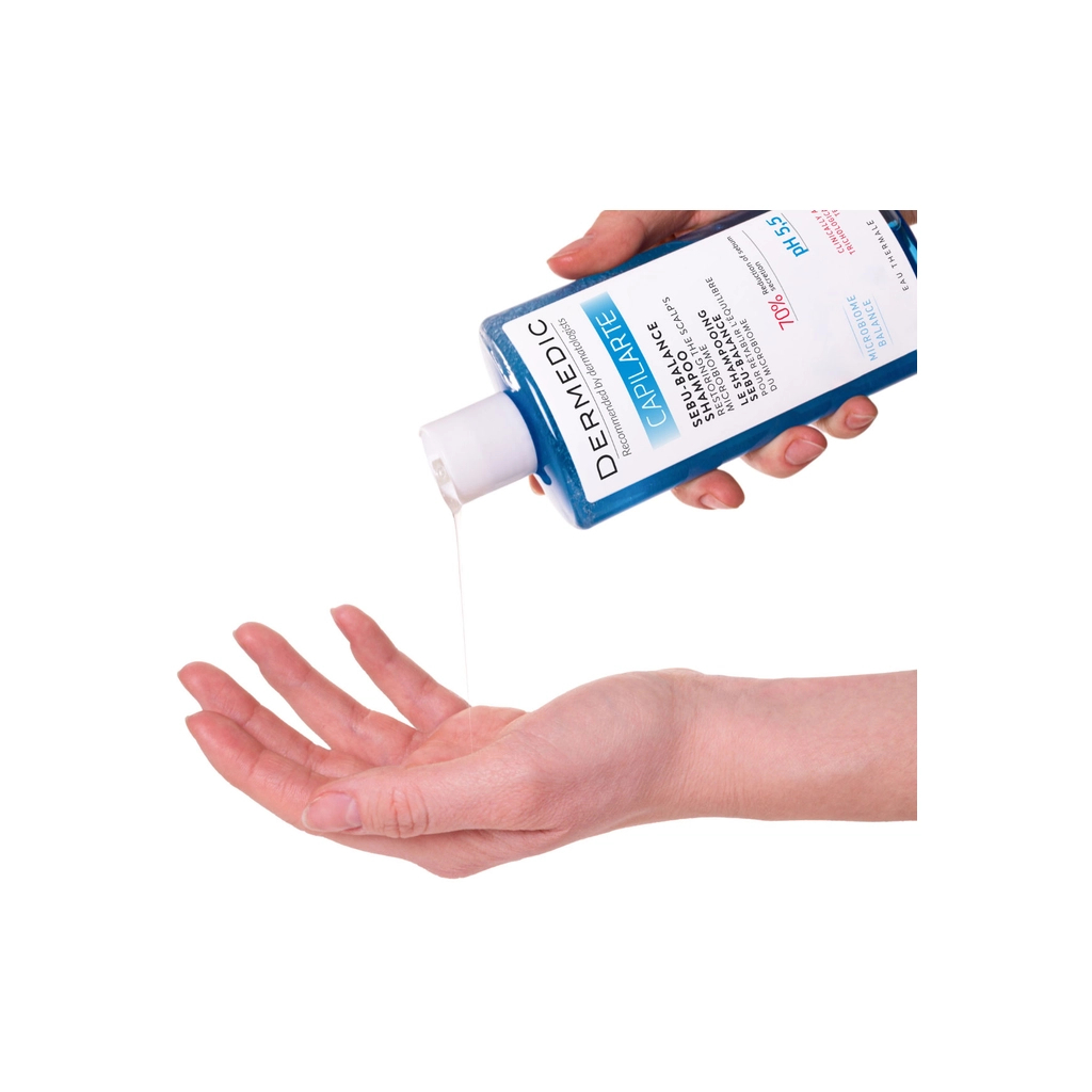 Шампунь Dermedic Capilarte Sebu-Balance Для жирного волосся Відновлення мікробіому шкіри голови 300 мл (5901643176945) - изображение 3