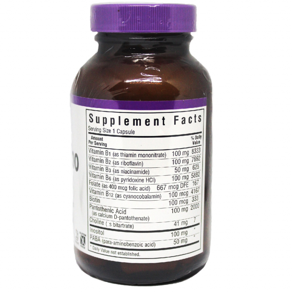 Вітамін Bluebonnet Nutrition В-Комплекс 100, 100 гелевих капсул (BLB-00418) - зображення 2