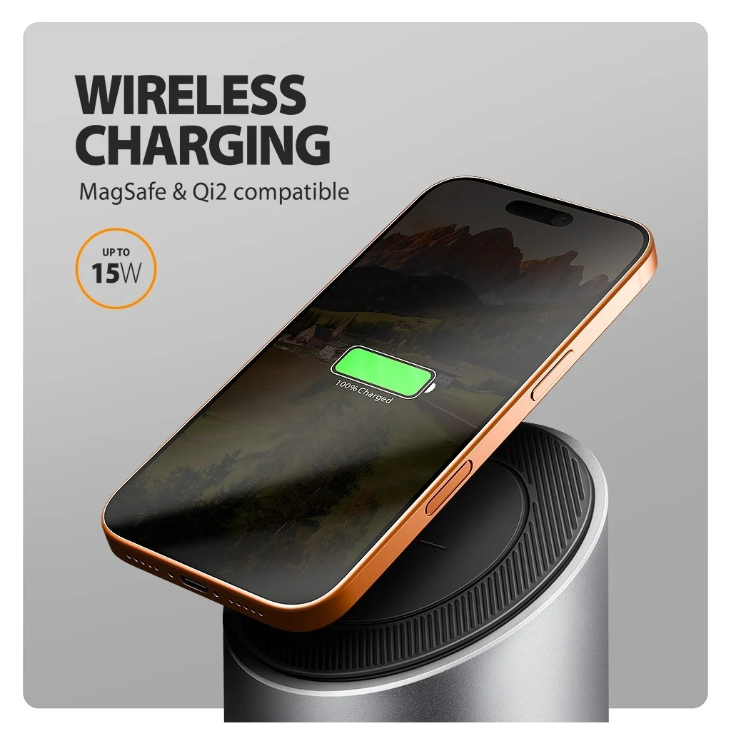 Концентратор AXAGON USB-C 9-in-1 wireless 15W PD100W 0.6m (HMC-WL9) - зображення 8