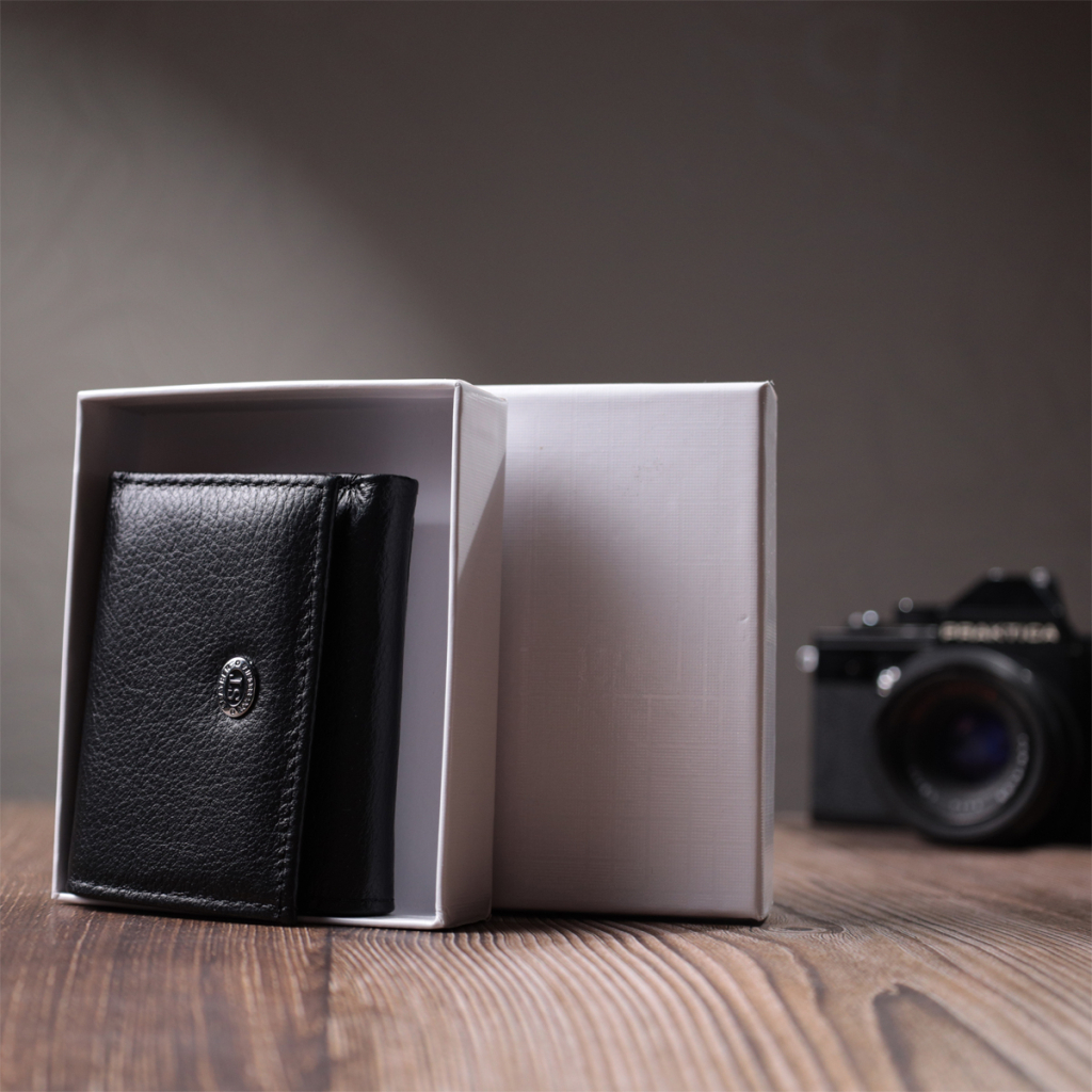 Гаманець ST Leather З монетницею з натуральної шкіри Чорний (22730) - зображення 11