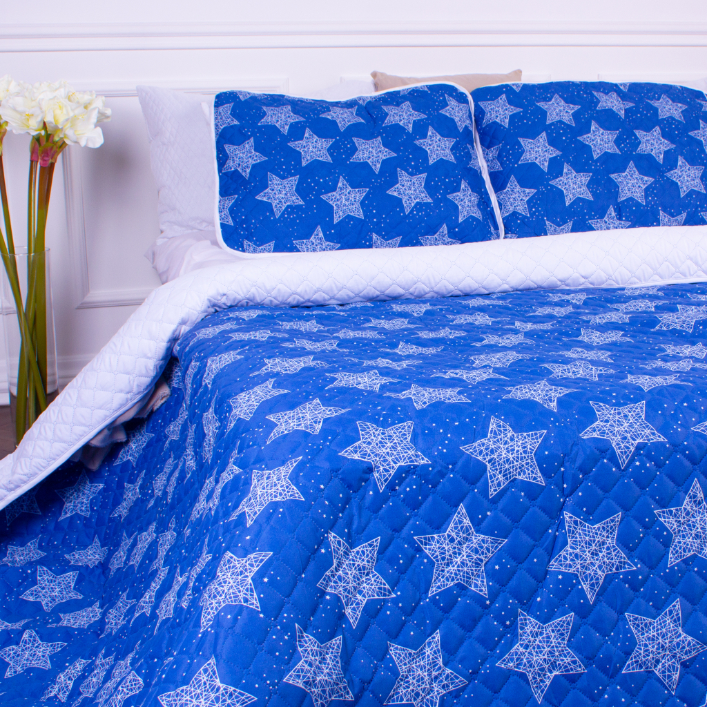 Покривало MirSon набір Print Line №7129 Blue Star 220х240 + 2 наволочки 50х70 (2200006079354) - зображення 3