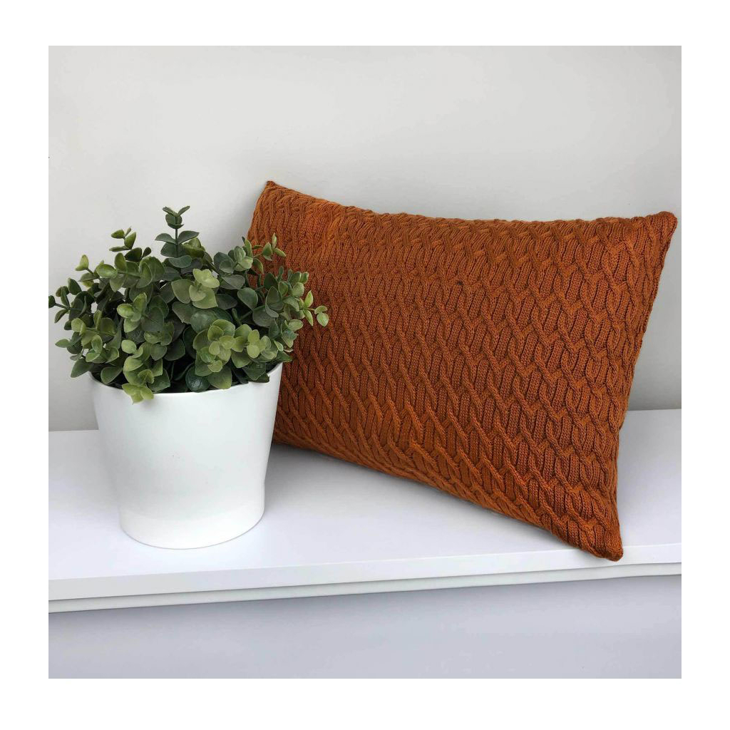 Подушка Прованс декоративна в'язана Ланцюги цеглянi 30х45 (4823093436855) - зображення 3