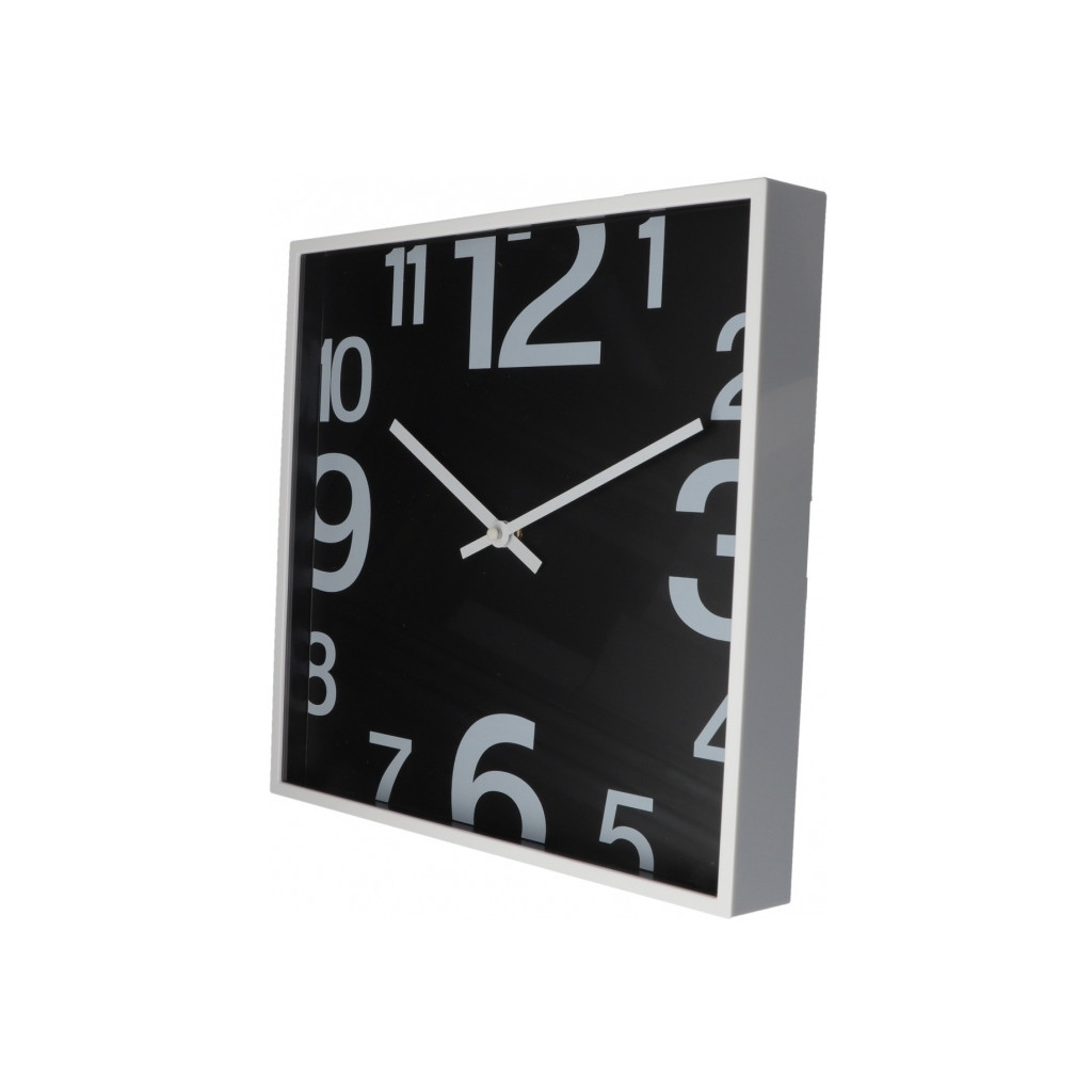 Настінний годинник Optima SQUARE пластиковий, чорний (O52101) - зображення 2