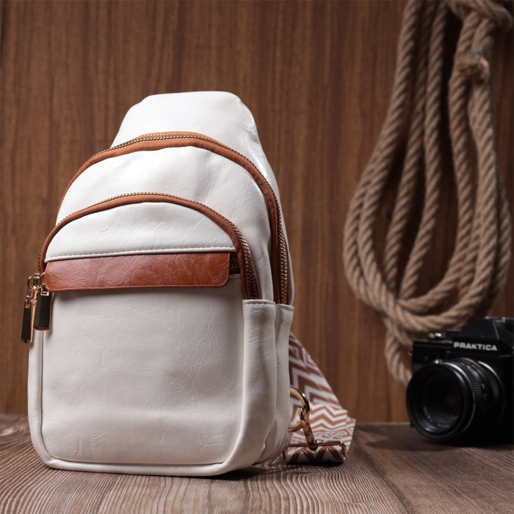 Сумка Vintage Жіноча з однією лямкою через плече з гладкої екошкіри Біла (22768) - зображення 9