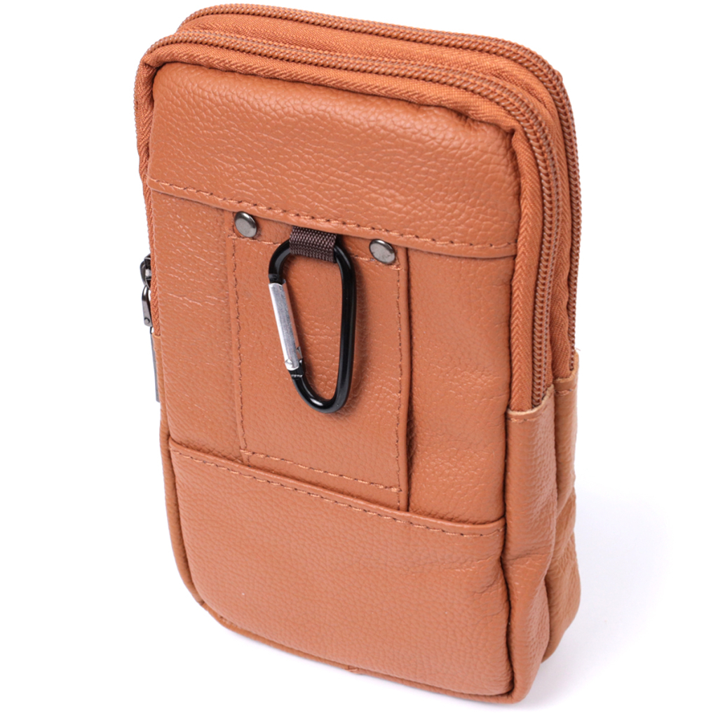 Сумка Vintage На пояс на два відділення з натуральної шкіри Руда (22737) - зображення 2