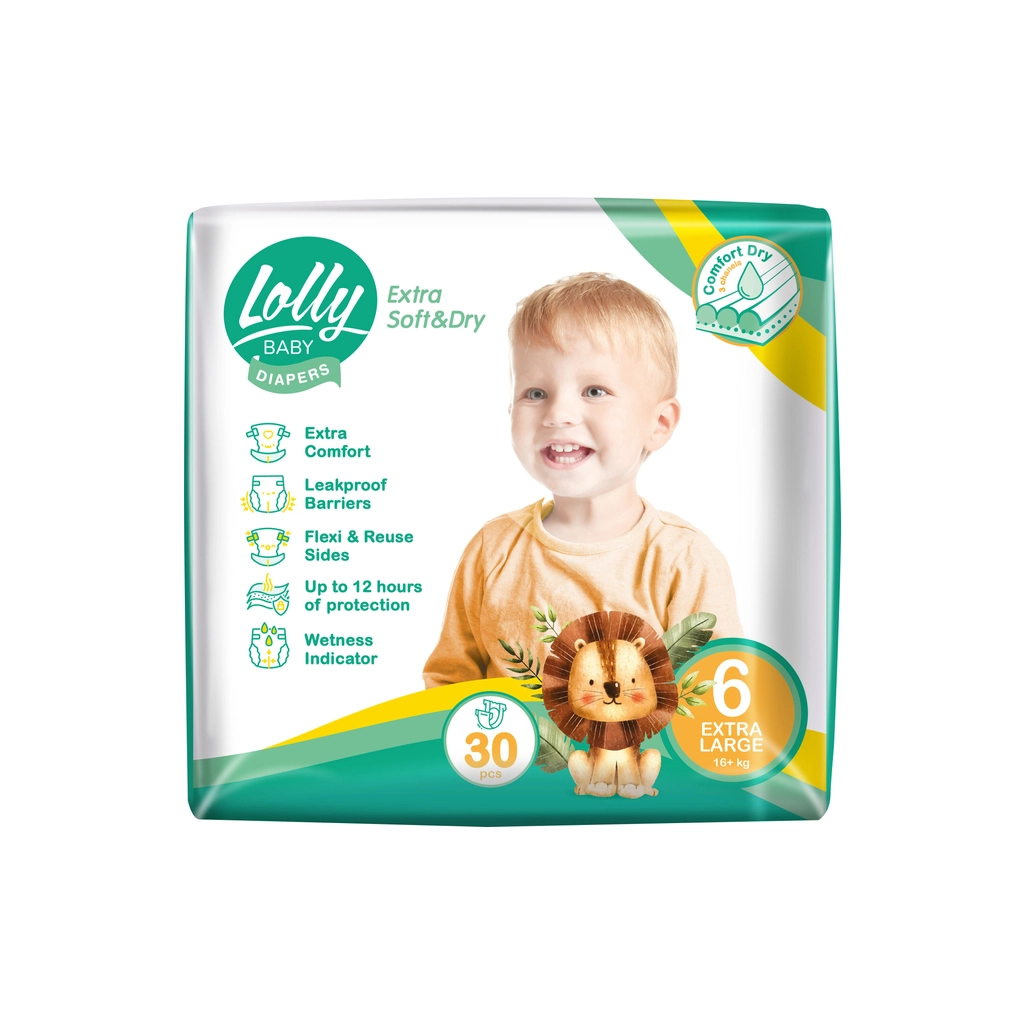 Підгузки Lolly Soft Extra Large 6 16+ кг 30 шт (4820174981280) - зображення 1