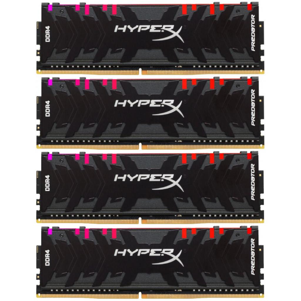 Модуль пам'яті для комп'ютера DDR4 128GB (4x32GB) 3200 MHz HyperX Predator RGB Kingston Fury (ex.HyperX) (HX432C16PB3AK4/128) - зображення 1