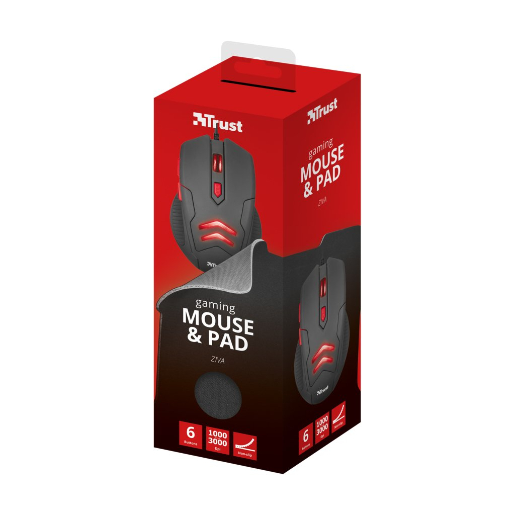 Мишка Trust Ziva Gaming mouse with Mouse pad (21963) - зображення 7