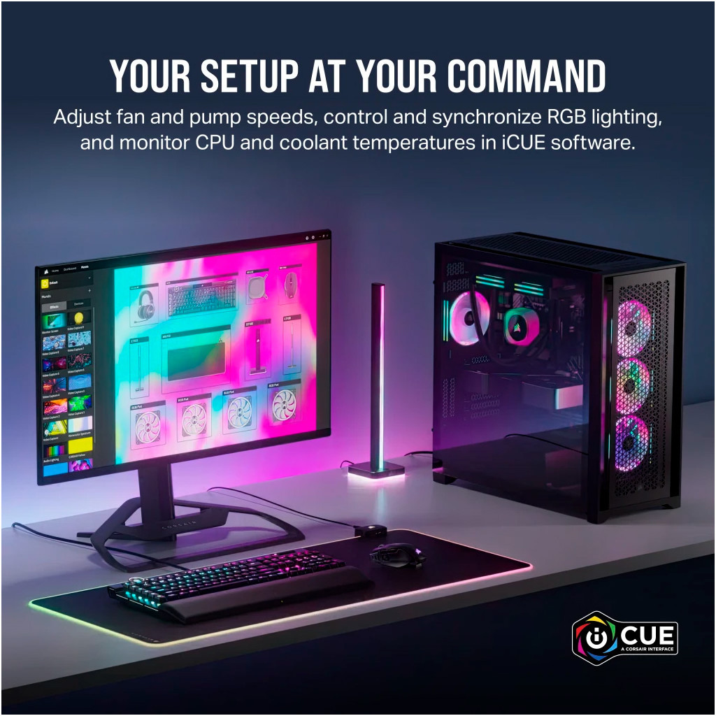 Кулер до корпусу Corsair iCUE Link QX140 RGB PWM PC Fans Starter Kit with iCUE LINK System Hub (CO-9051004-WW) - изображение 12