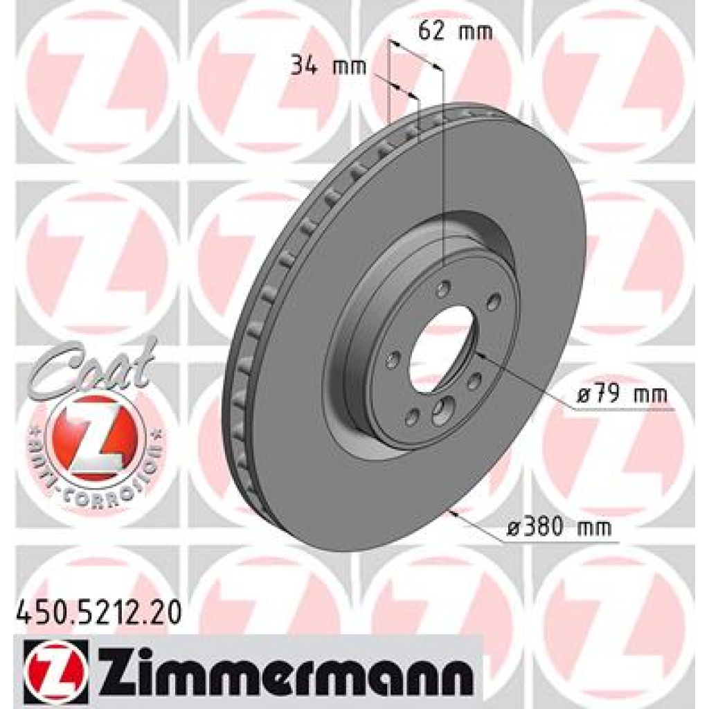 Гальмівний диск ZIMMERMANN 450.5212.20 - зображення 1