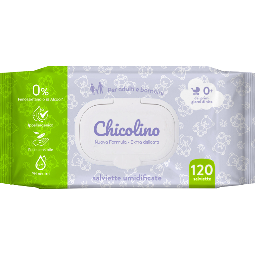 Дитячі вологі серветки Chicolino New 120 шт (4823098411772) - зображення 1
