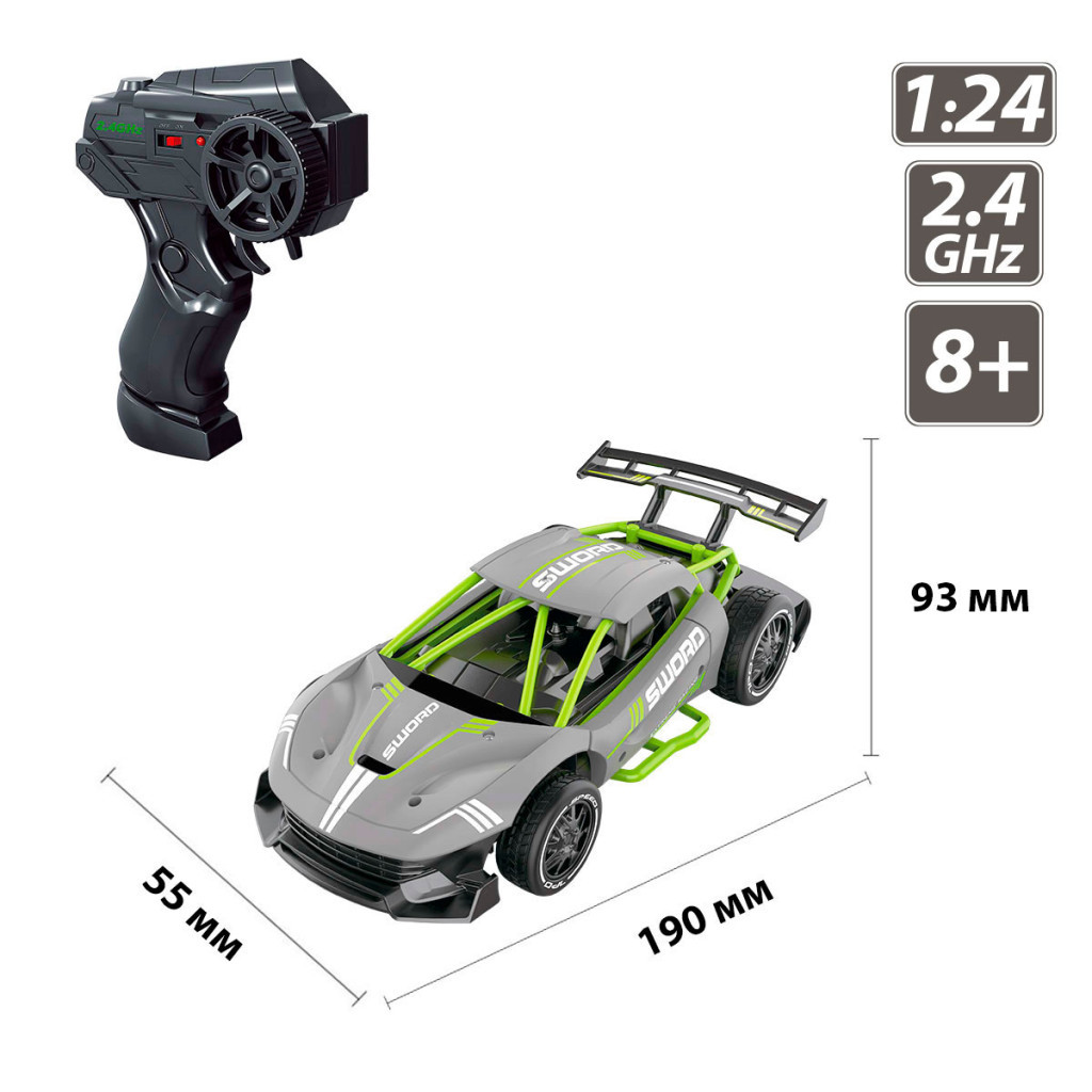 Радіокерована іграшка Sulong Toys Speed racing drift – Sword (сірий, 1:24) (SL-289RHG) - зображення 5